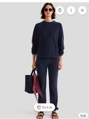 KULE Navy The Terry Sweatpants